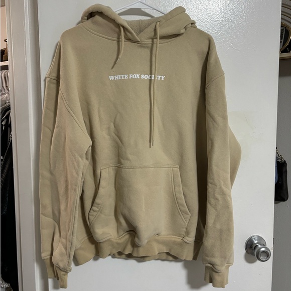 White Fox Boutique Tops - Tan white fox hoodie